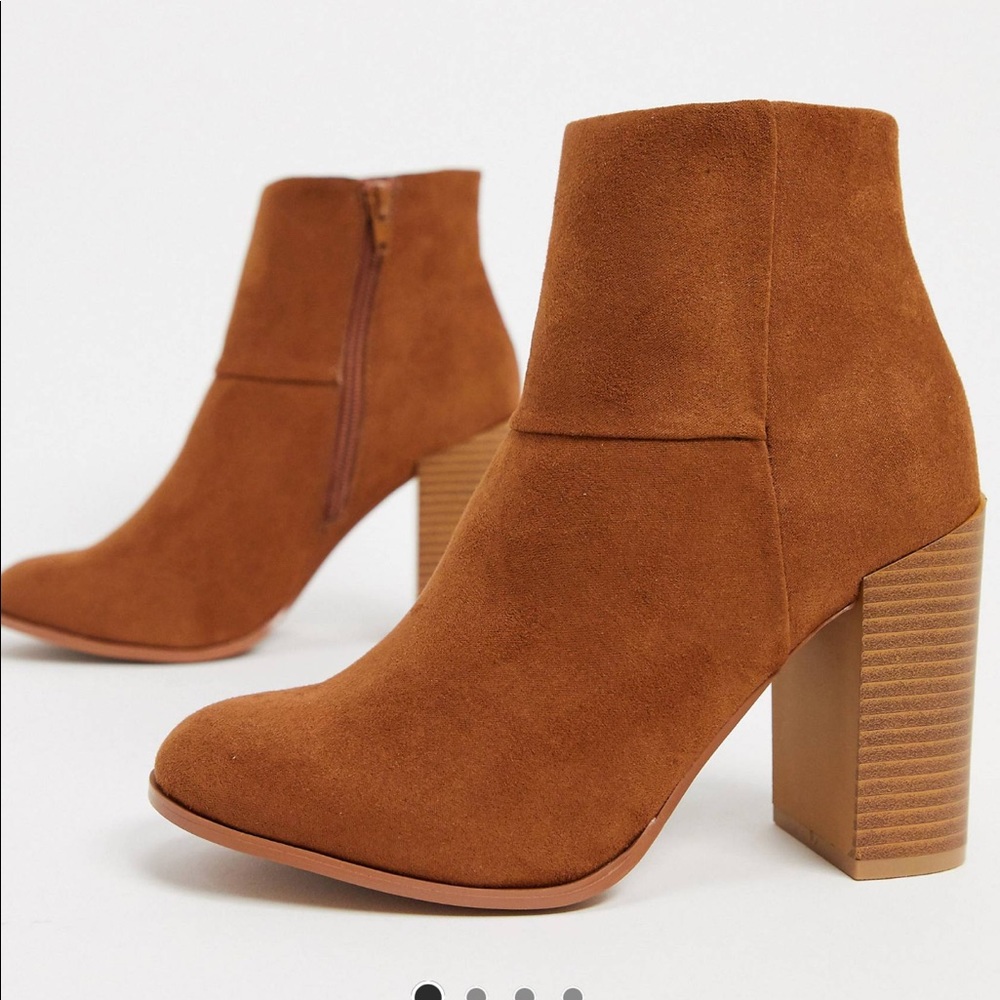 Tan heeled ankle boots